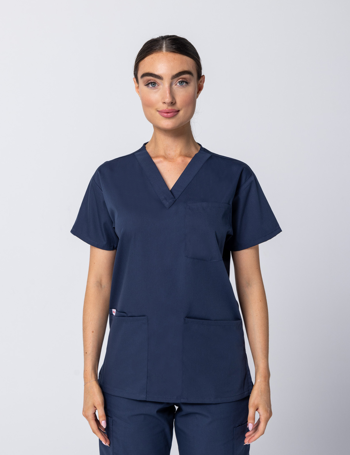Women's 4 Pocket Scrub Top - Navy - 3X Large