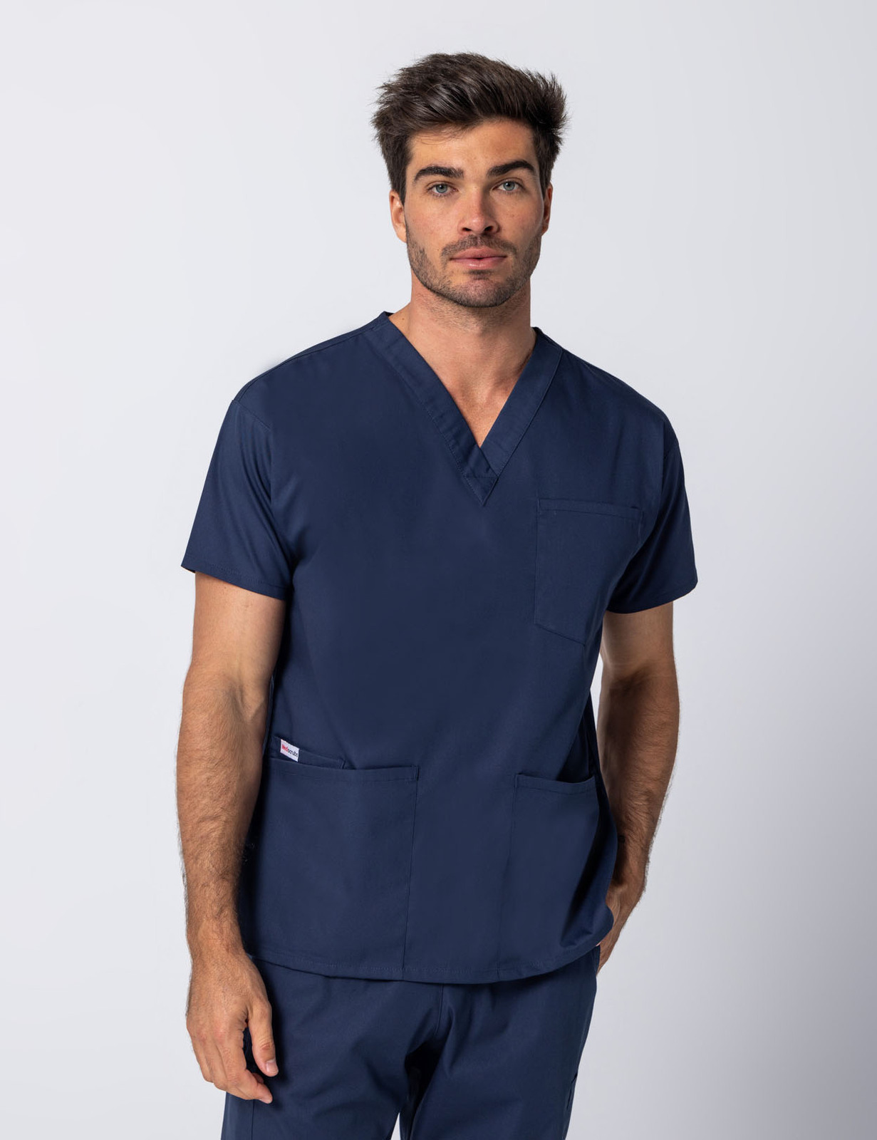 Men's 4 Pocket Scrub Top - Navy - 4X large