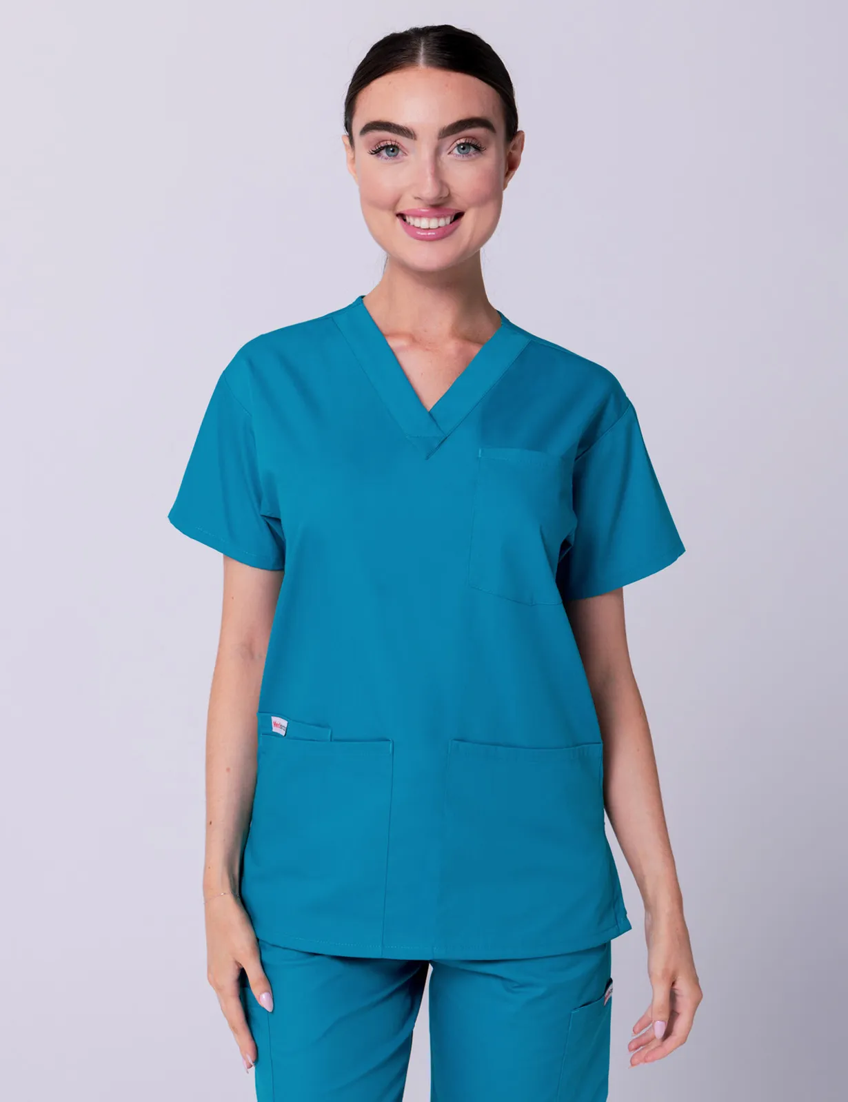 Women's 4 Pocket Scrub Top - Teal - Medium
