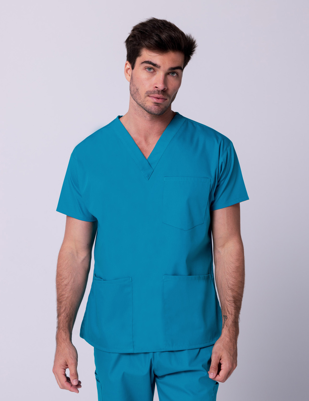 Men's 4 Pocket Scrub Top - Teal - 3X Large
