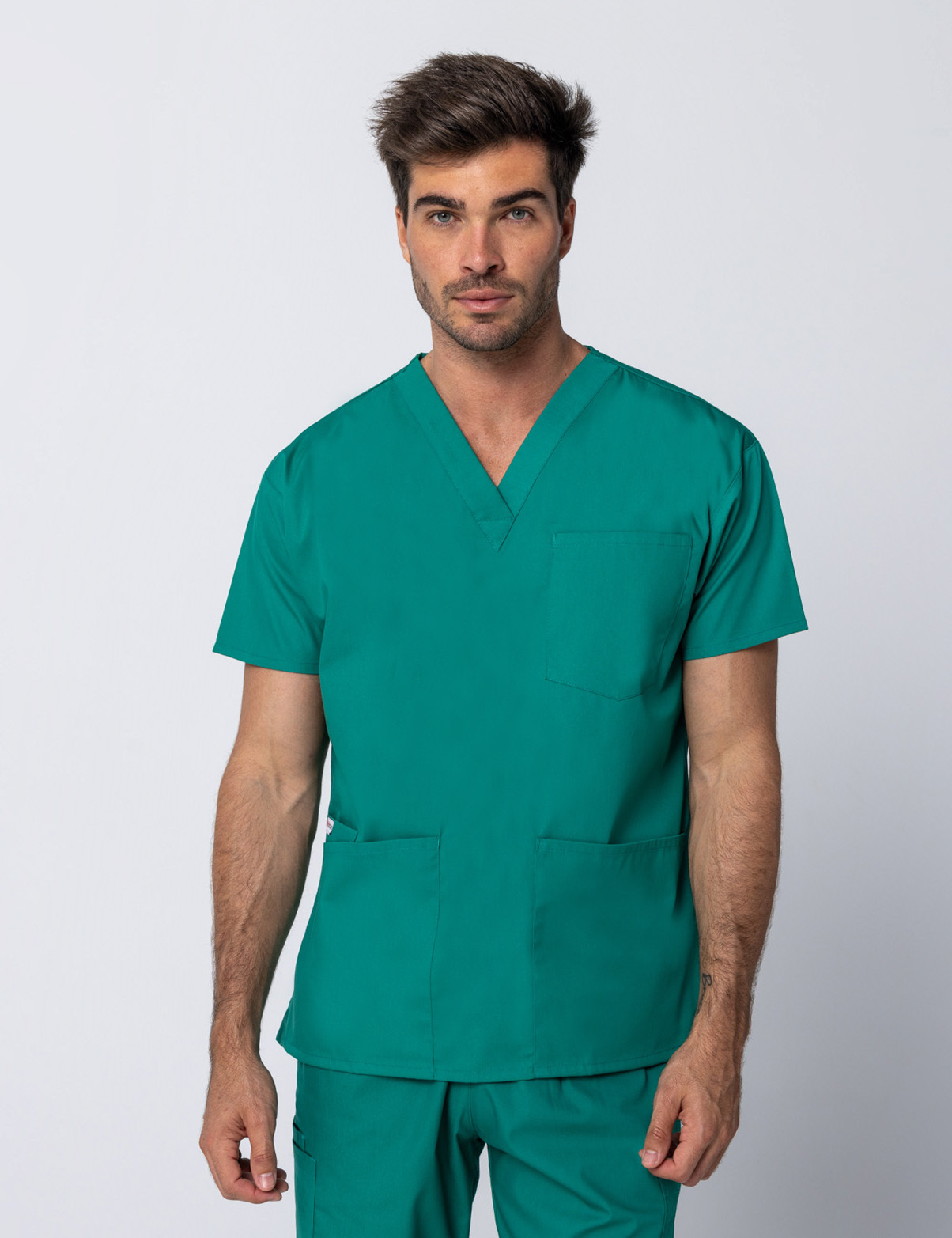 Men's 4 Pocket Scrub Top - Hunter - Medium