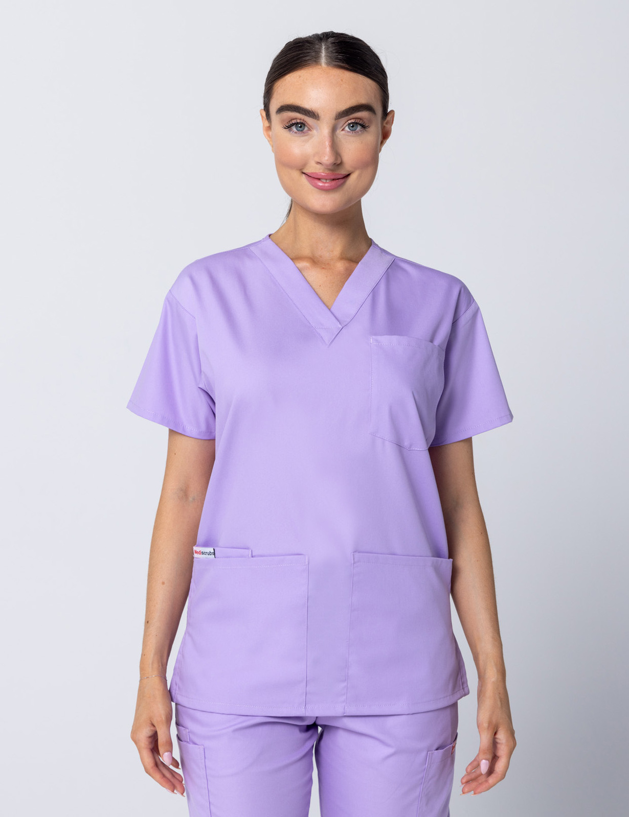 Women's 4 Pocket Scrub Top - Lilac - Medium