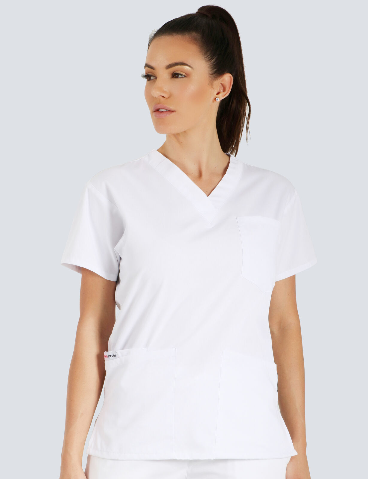 4 Pocket Scrub Top - White - 5X-Large