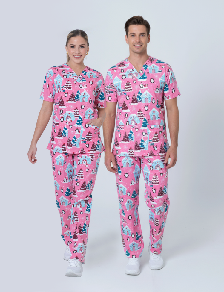 Enchanted Penguins Classic Scrub Top