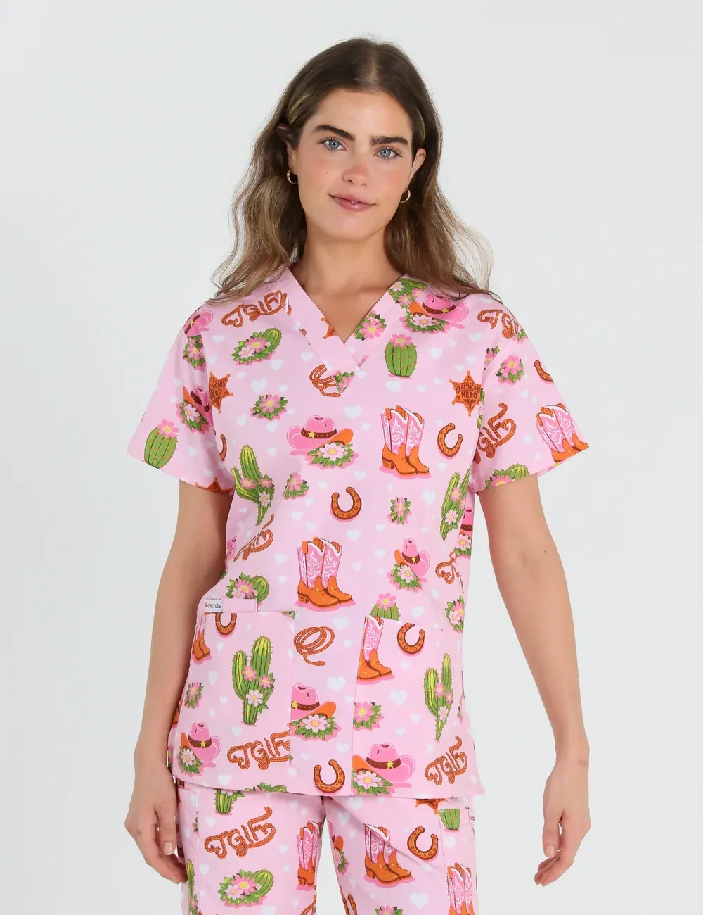 TGIF Boot Scootin' Friyay Women's Classic Scrub Top