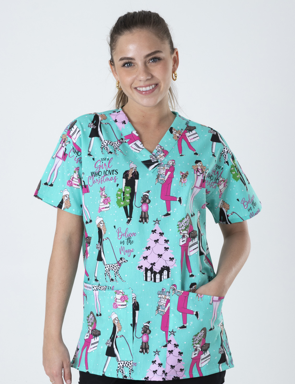 Christmas in the City Classic Scrub Top
