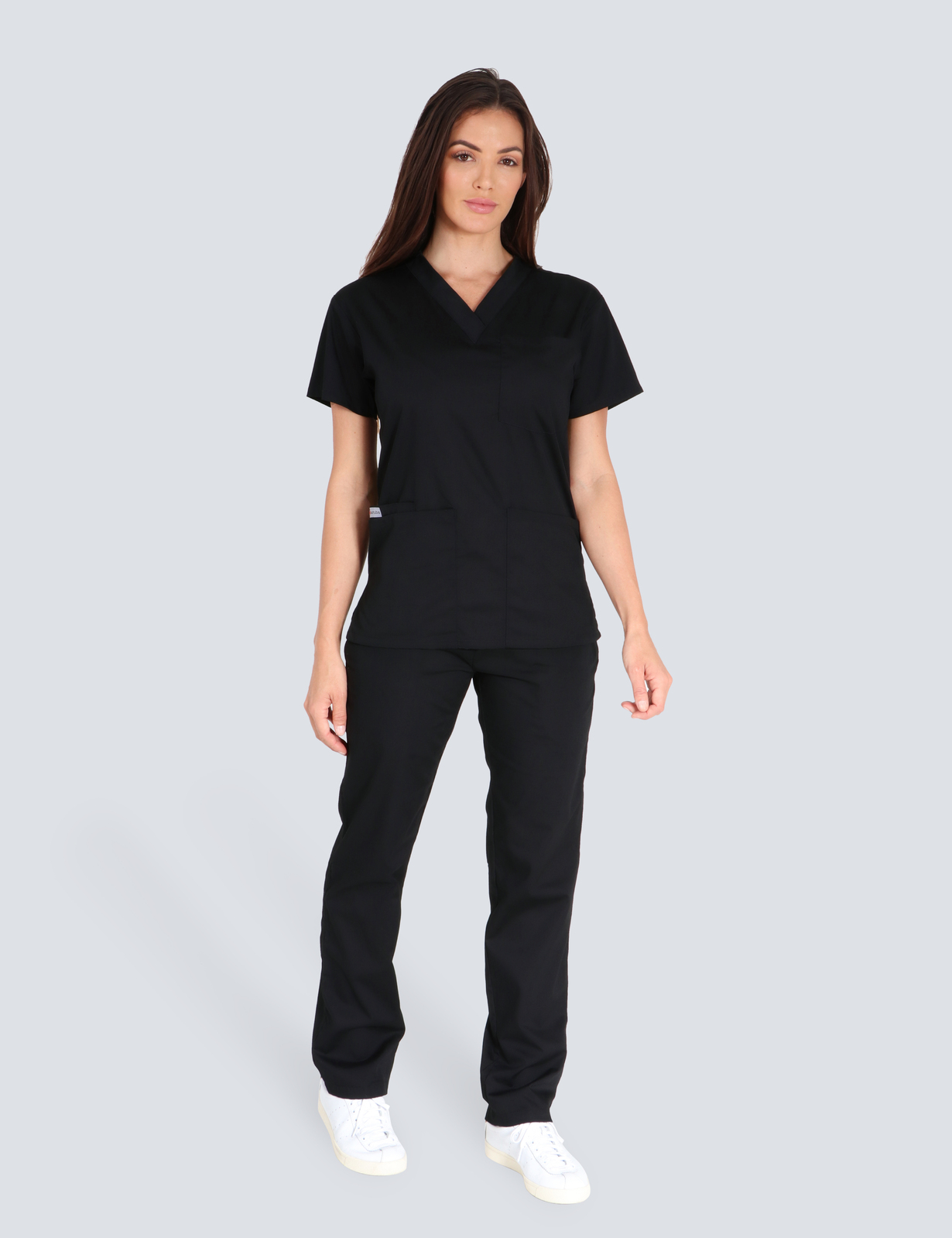 Townsville Hospital Emergency Department Clinical Nurse Uniform Set Bundle (4 Pocket Top and Cargo Pants in Black incl Logos