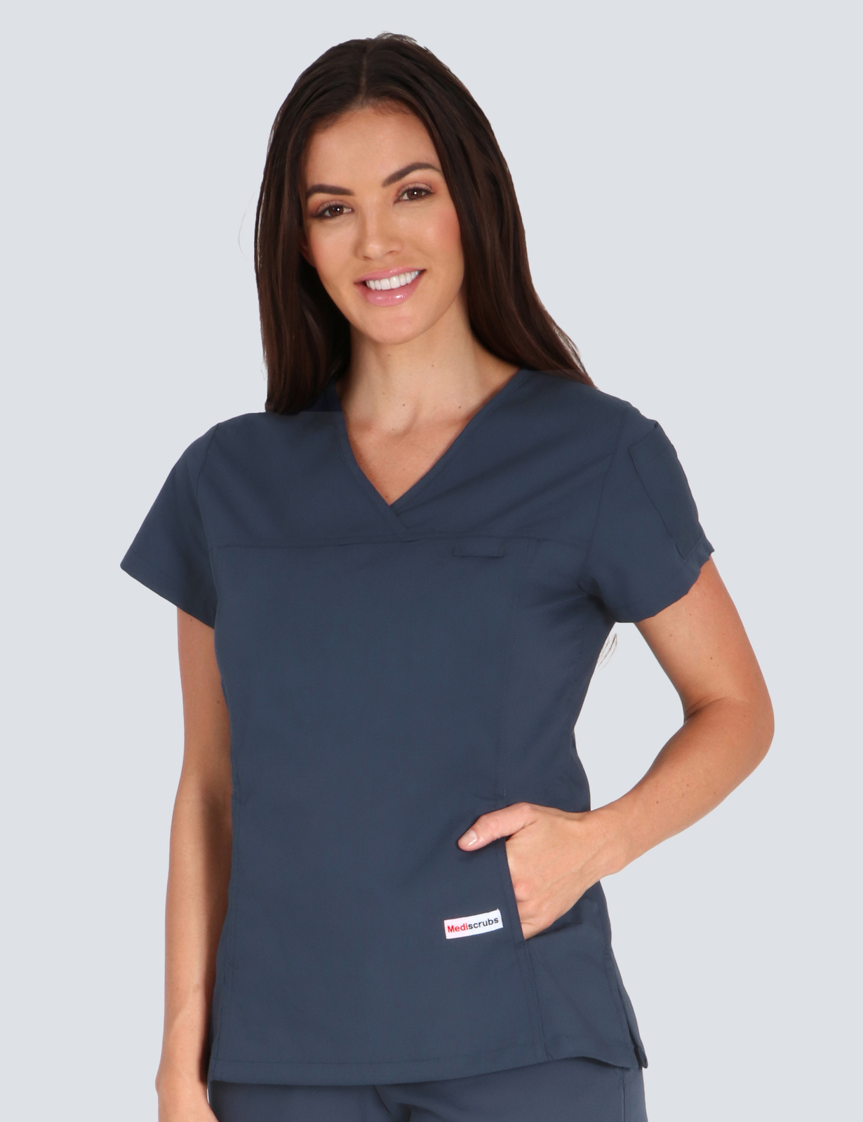 St Vincent's Hospital Cardiac Physiologist Uniform Top Only Bundle (Women's Fit Solid in Navy incl Logo) 