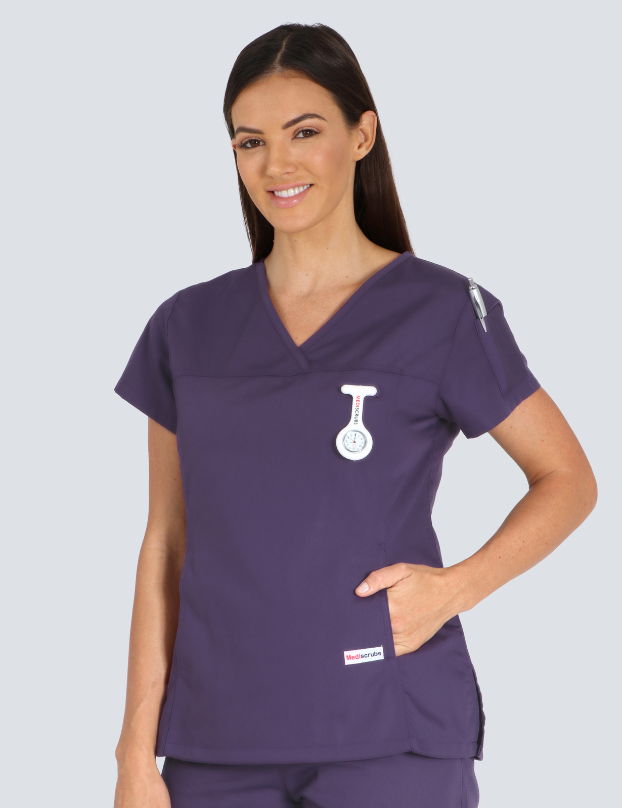 Redland Hospital Pharmacist Uniform Top Only Bundle (Women's Fit Solid Top + Logo) 