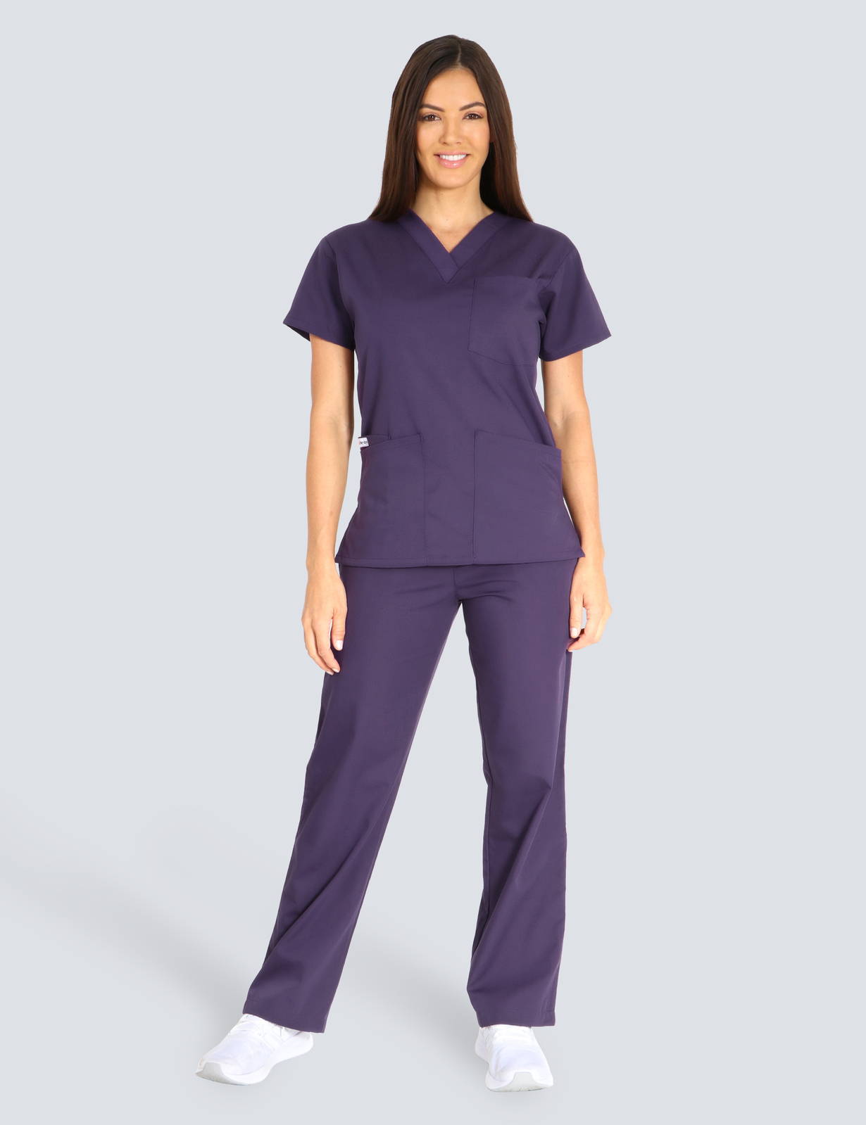 Toowoomba Hospital Pharmacy Assistant Uniform Set Bundle (4 Pocket Top and Cargo Pants in Aubergine incl Logo)