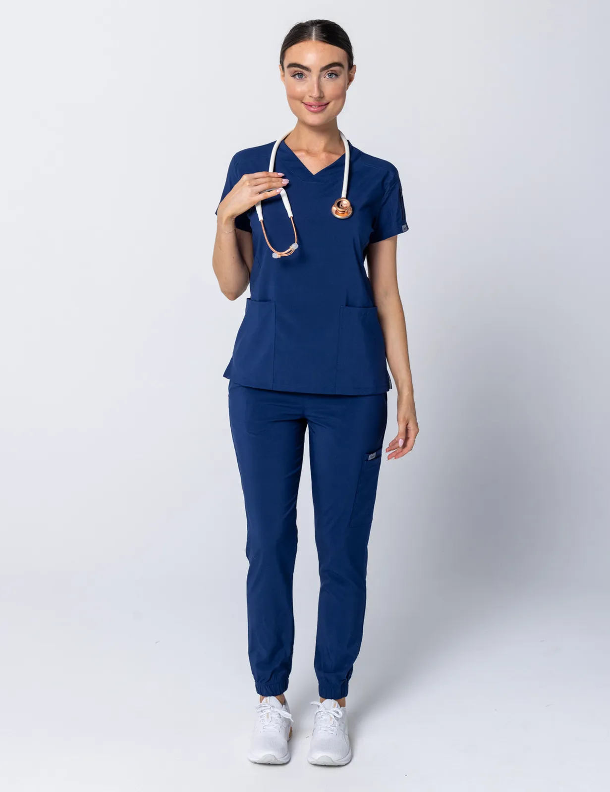 Tweed Health Super Clinic (Women's Scrub Top and Pants in Midnight Blue incl Logos)