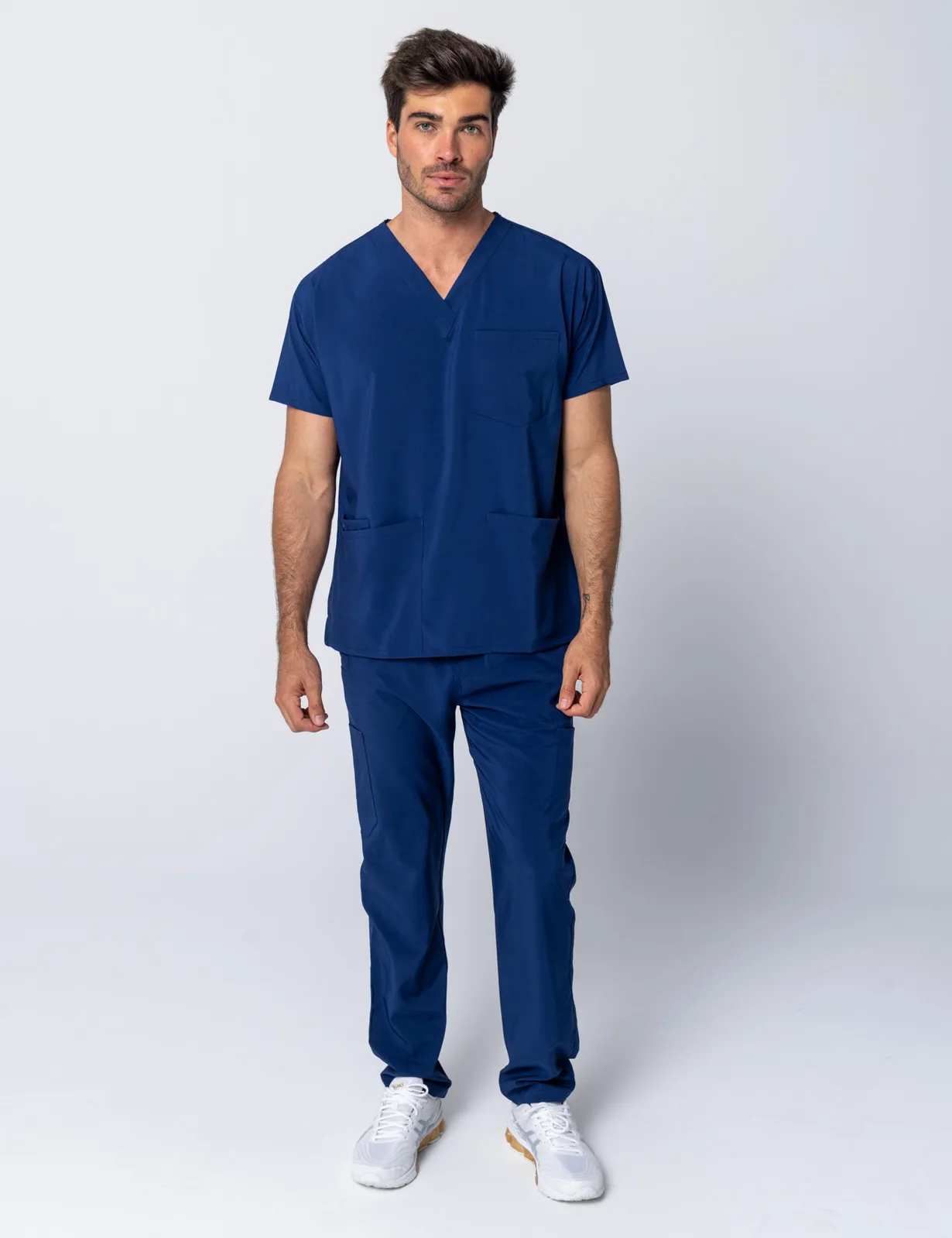Tweed Health Super Clinic (Men's 4 Pocket Scrub Top and Pants in Midnight Blue incl Logos)
