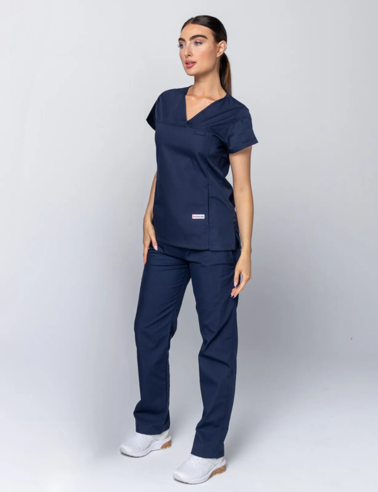 Tweed Health Super Clinic (Women's Fit Solid Scrub Top and Cargo Pants in Navy incl Logos)