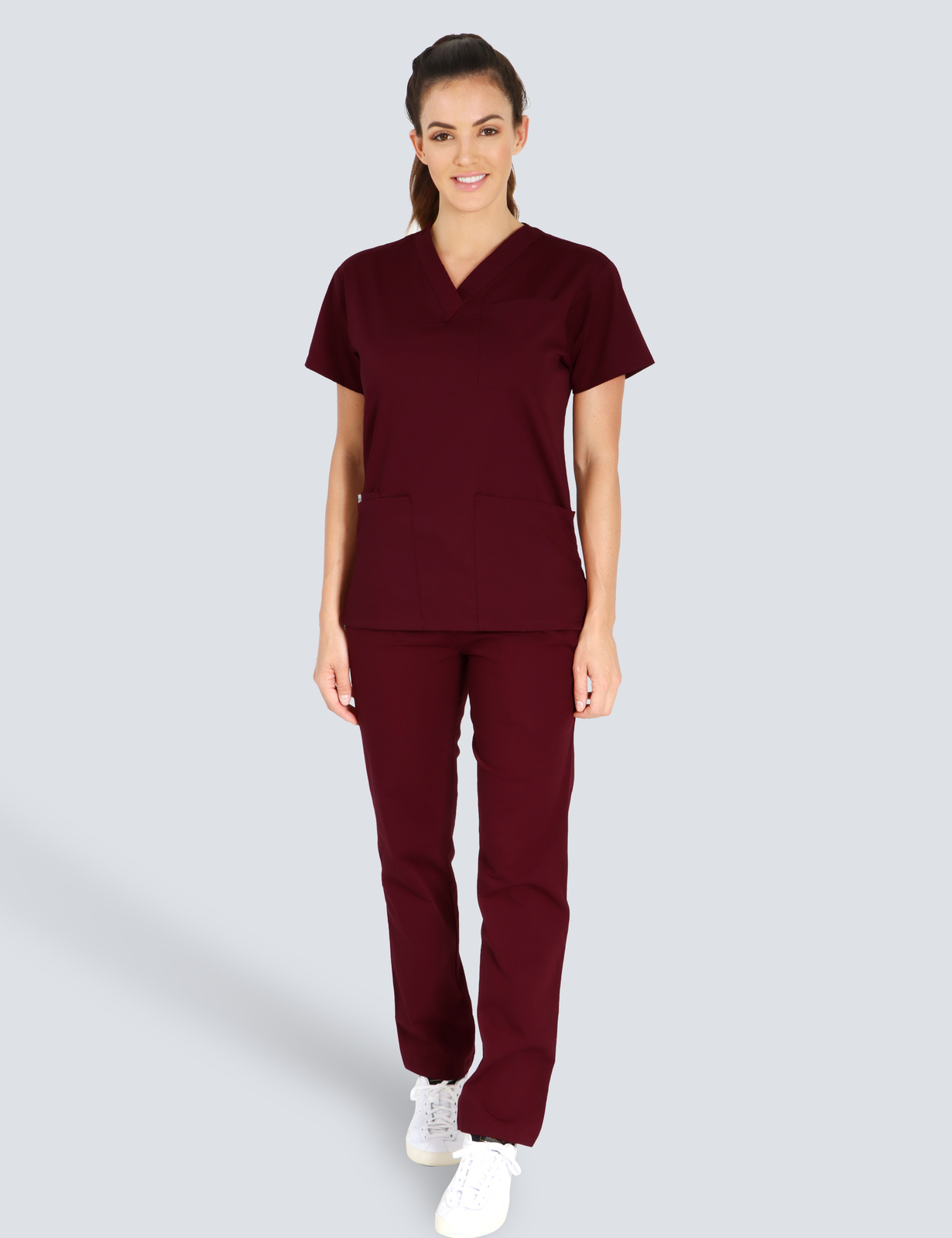 The Alfred Hospital - Pathology (4 Pocket Scrub Top and Cargo Pants in Aubergine incl Logos)
