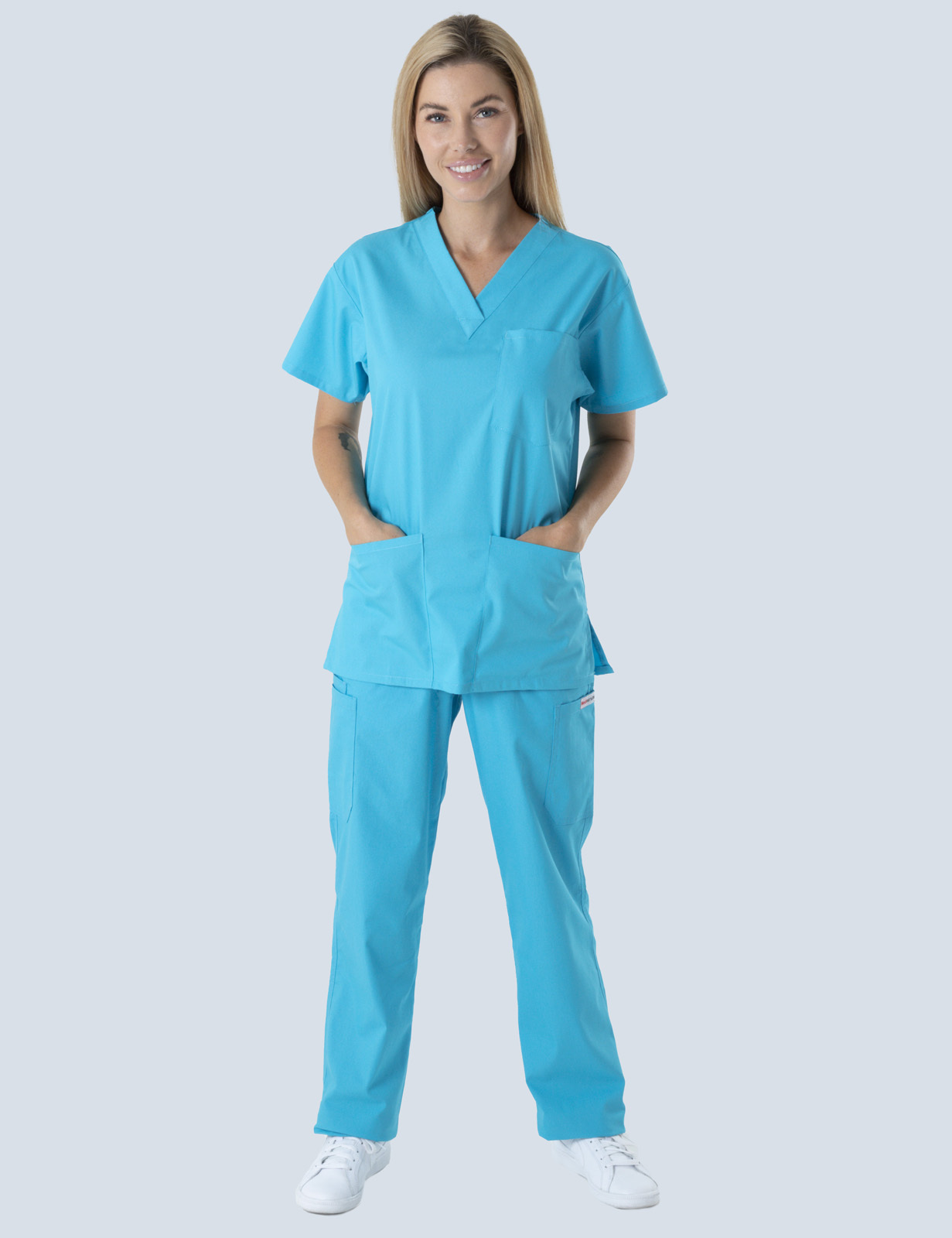 SCPU Hospital - Enrolled Nurse (4 Pocket Scrub Top and Cargo Pants in Aqua incl Logos)