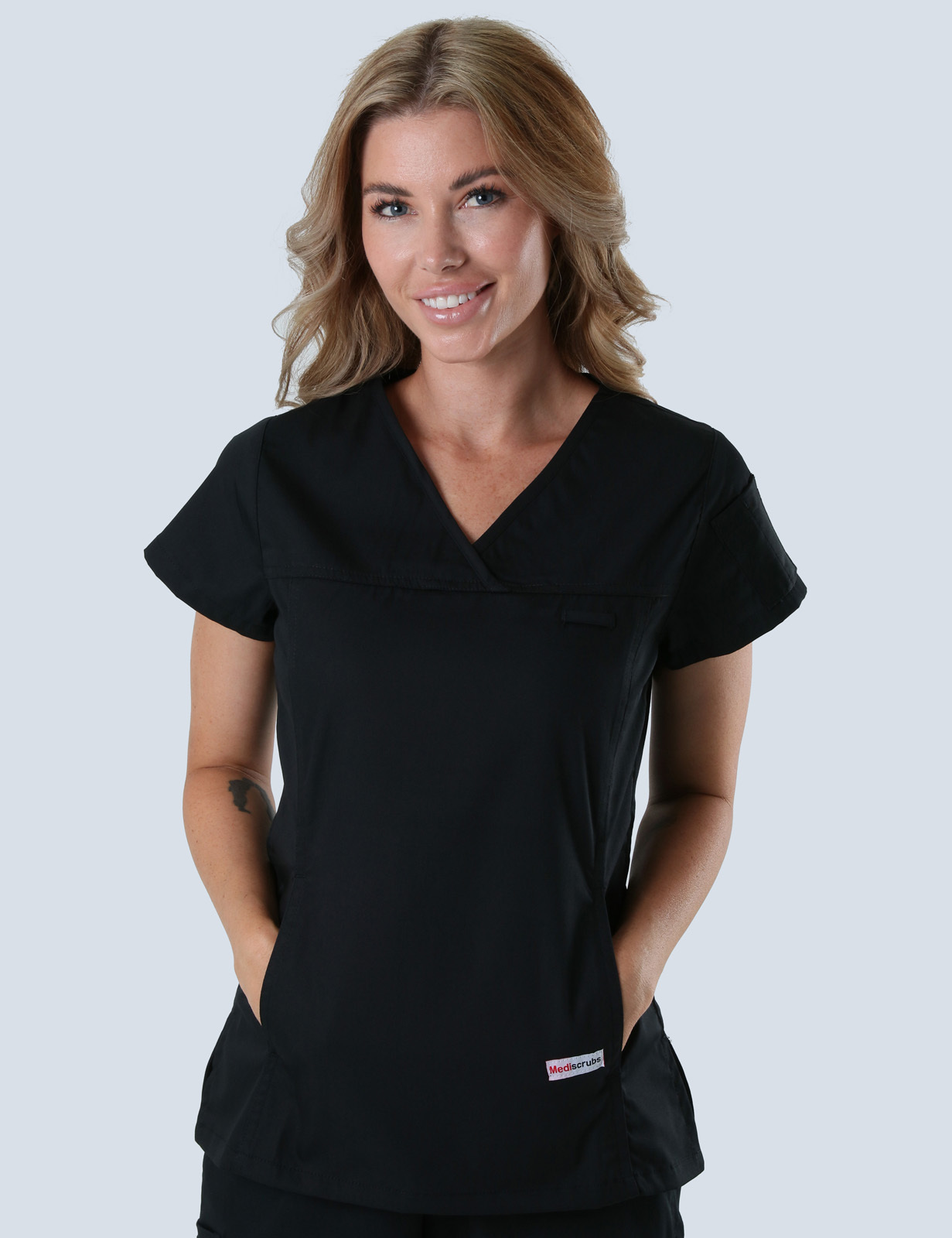 Toowoomba - ED Doctor (Women's Fit Solid Scrub Top and Cargo Pants in Navy incl Logos)