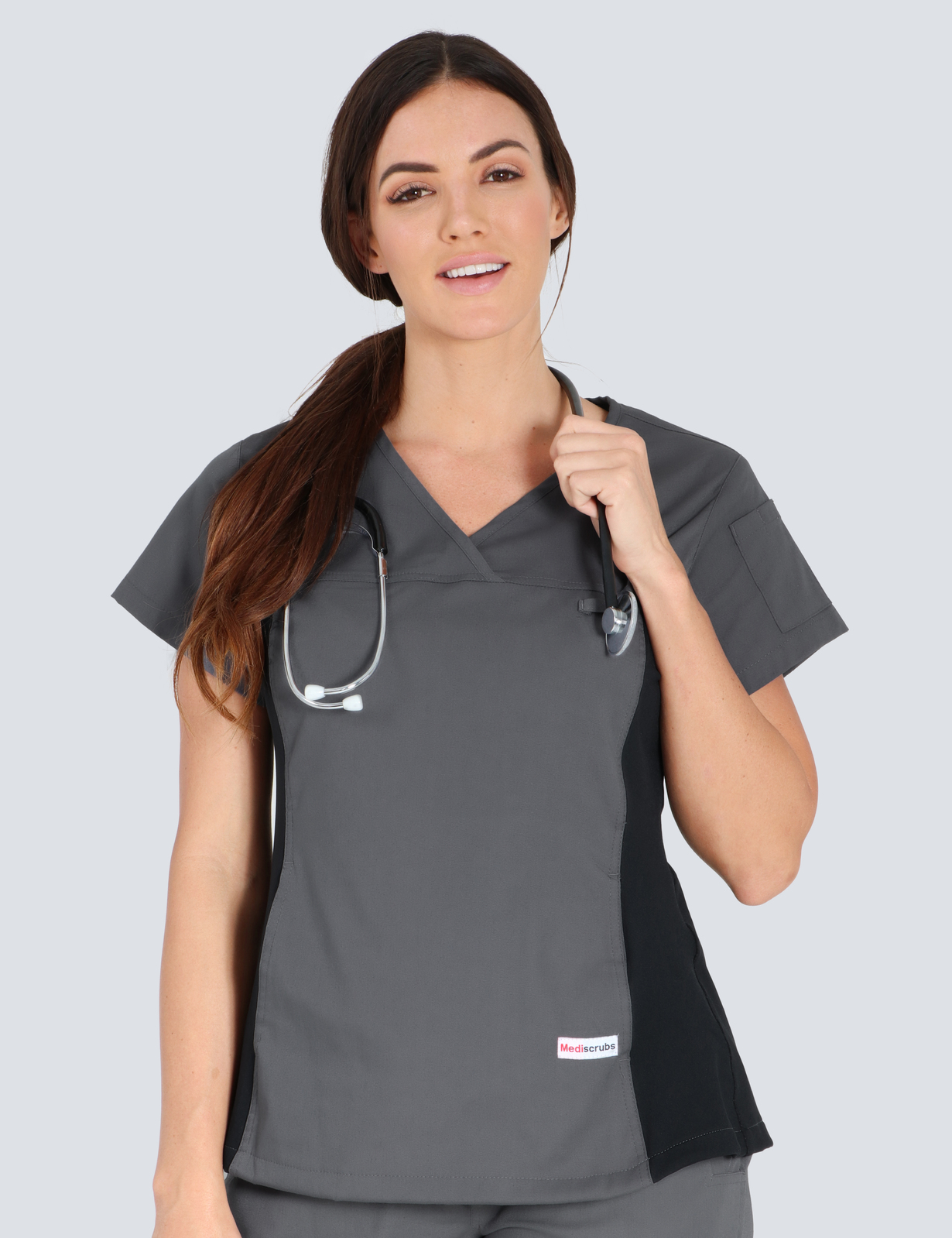 St. Vincent's Dental Centre (Women's Fit Spandex Scrub Top and Cargo Pants in Steel Grey incl Logos)