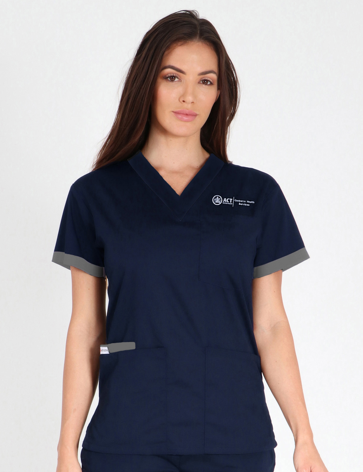 Canberra Hospital (ACT) - Acute Social Work (Contrast 4 Pkt in Navy with Steel Grey Trim (Sleeves and Inner pocket only) incl Logos)