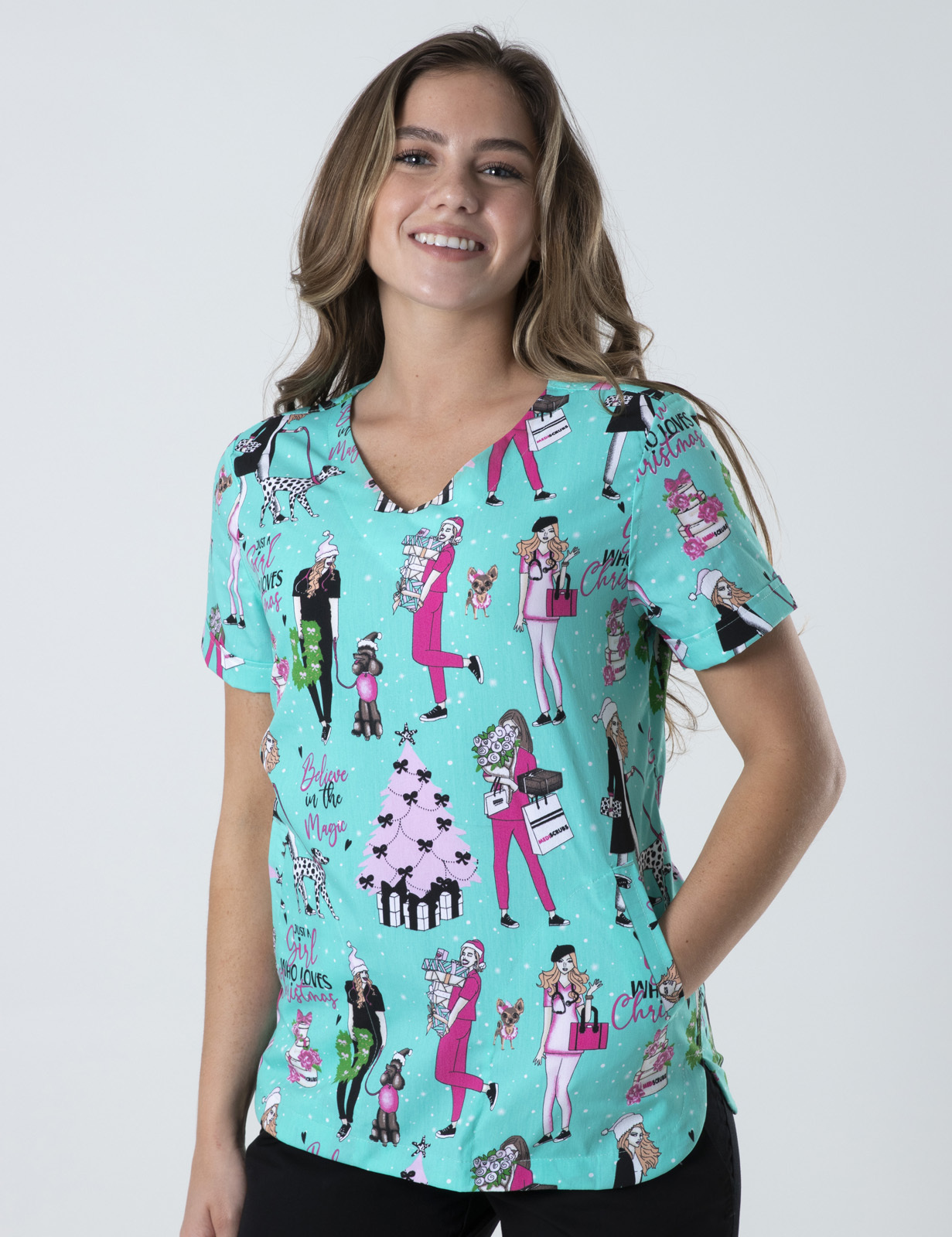 Christmas in the City Women's Luxe Scrub Top