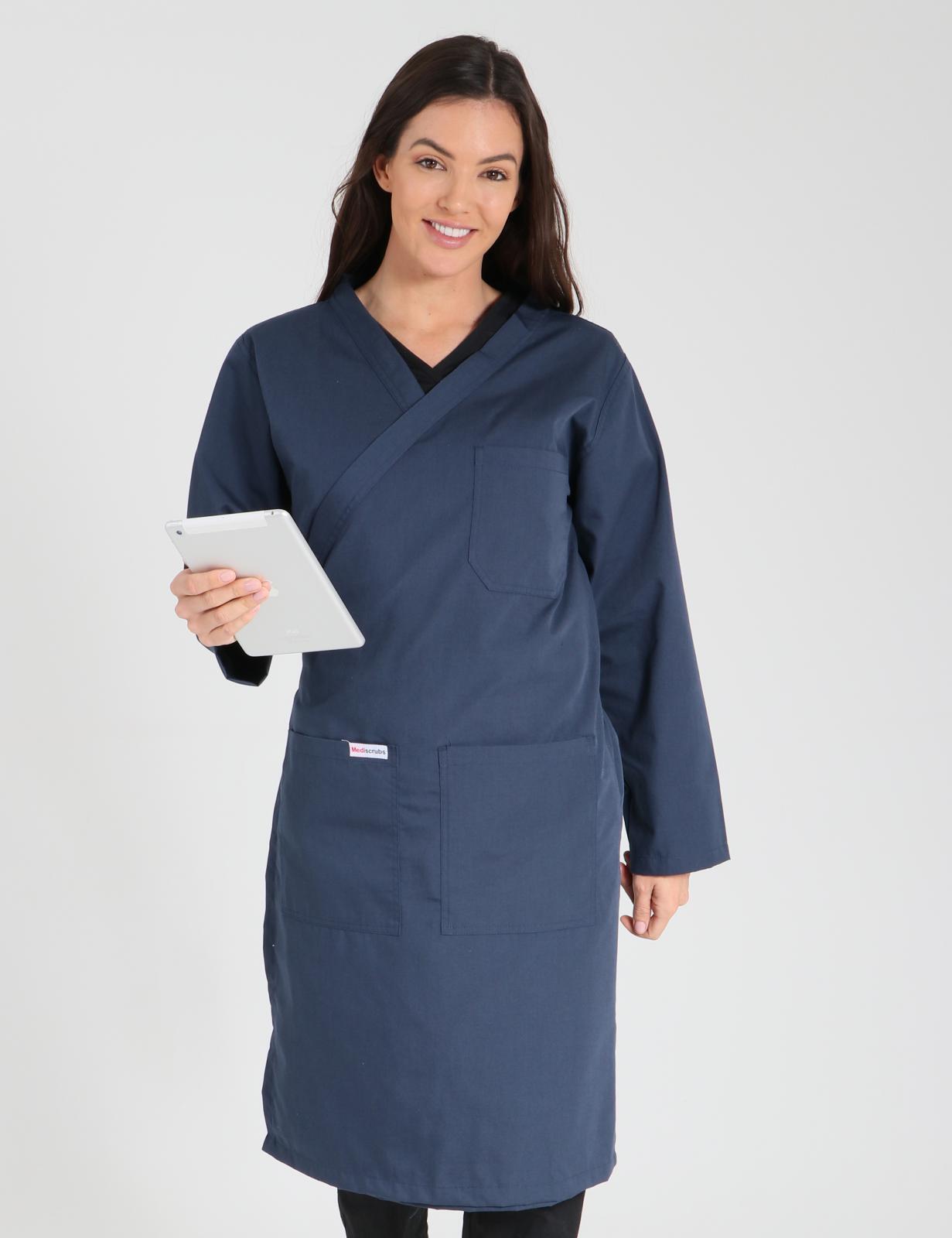Wrap Around Lab Coat - Navy - X Small