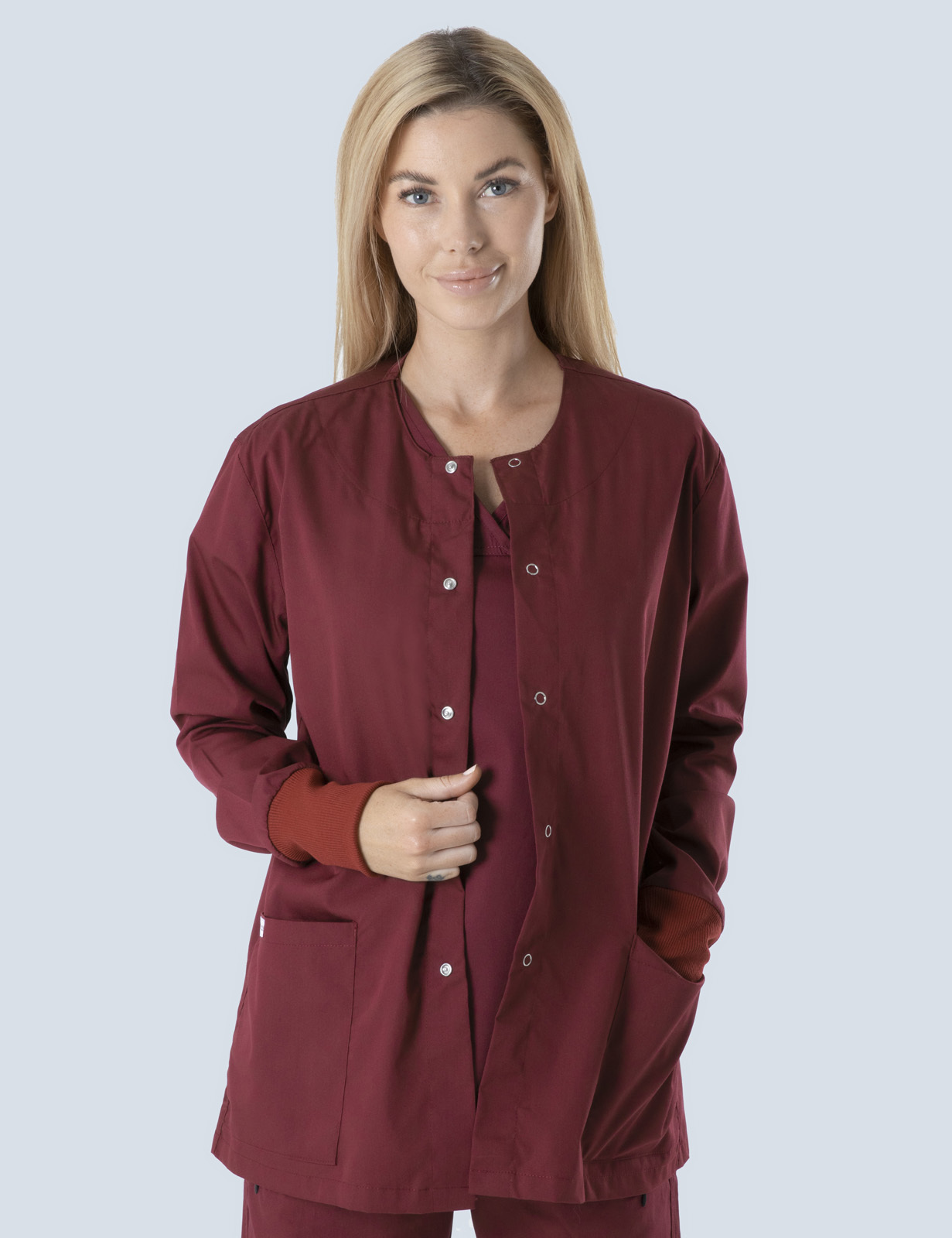 Women's Scrub Jacket - Burgundy - Small