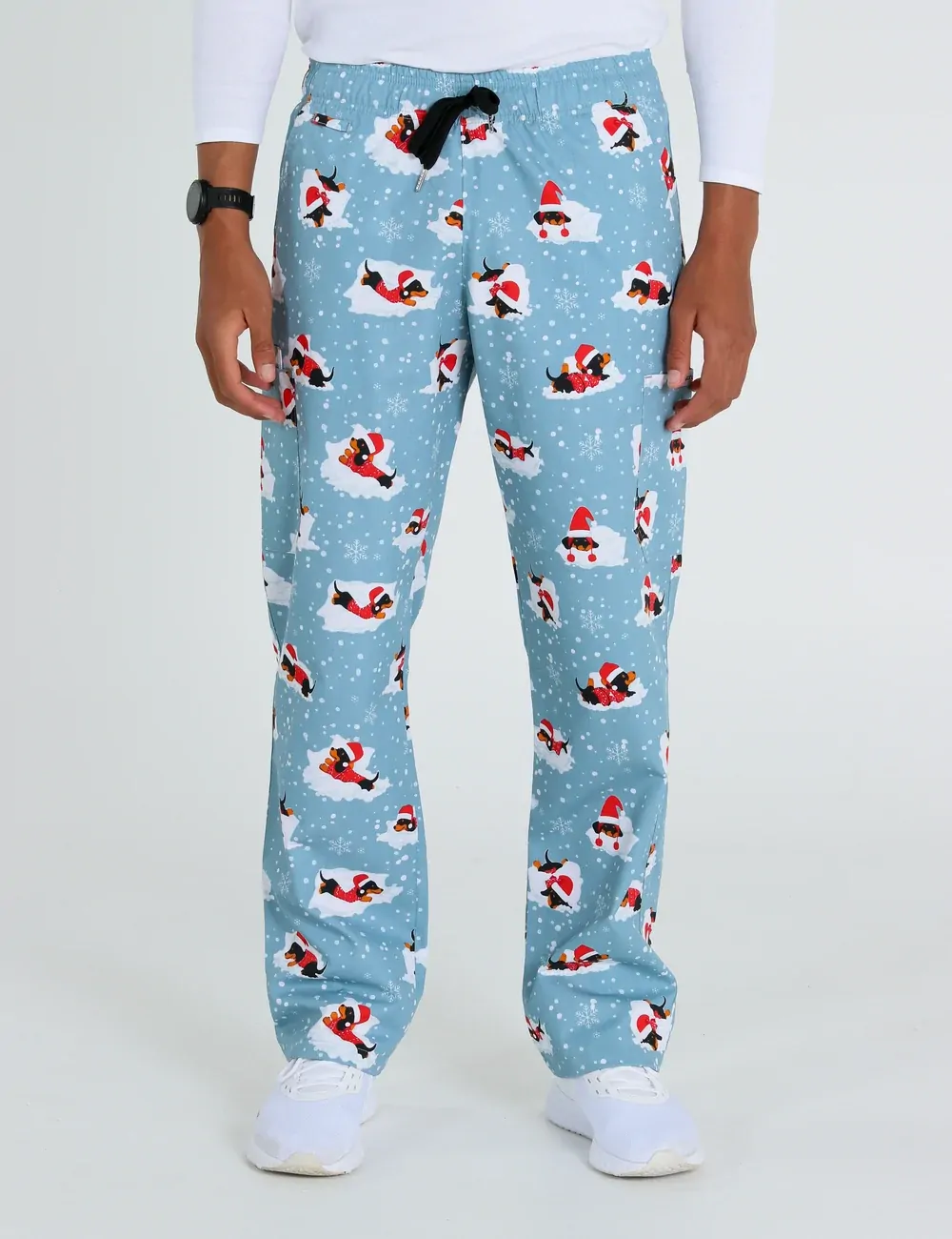 Dachshund Doggy Christmas Snuggles Men's Cargo Scrub Pants - XXS