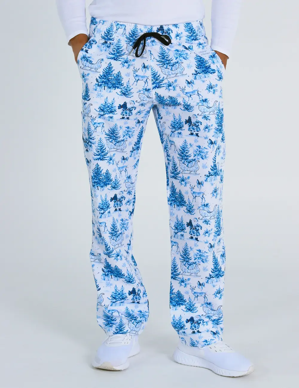 Noel Heritage Christmas Toile Men's Cargo Scrub Pants - XXS