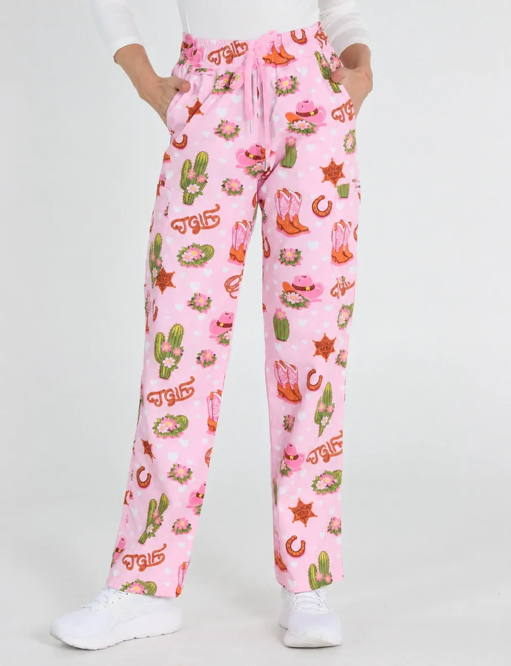 TGIF Boot Scootin' Friyay Women's Cargo Performance Scrub Pants