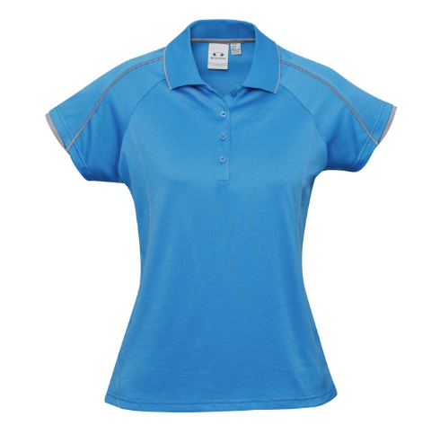 KnG Healthcare - Women's Blade Short Sleeve Polo (Cyan with Silver Trim)