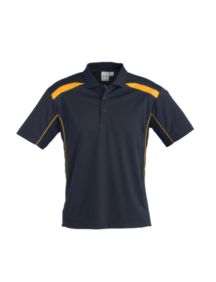 KnG Gold Care - Men's United Short Sleeve Polo (Navy with Gold Trim)