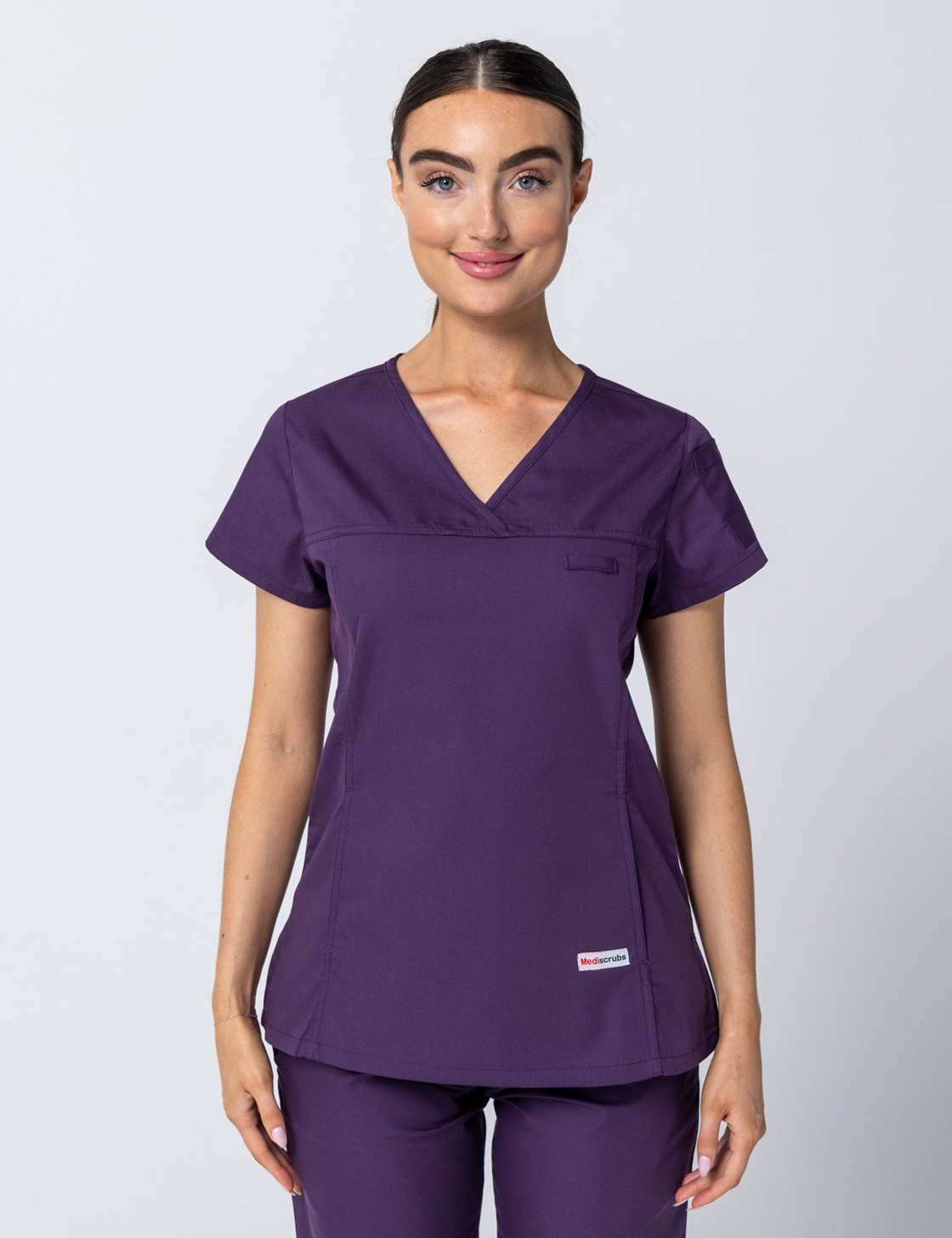 Women's Fit Solid Scrub Top - Aubergine - 3X Large