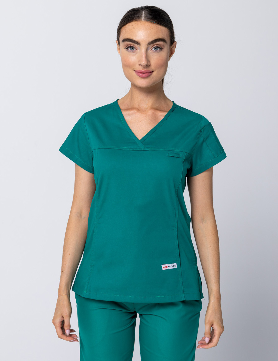 Women's Fit Solid Scrub Top - Hunter - 4X large