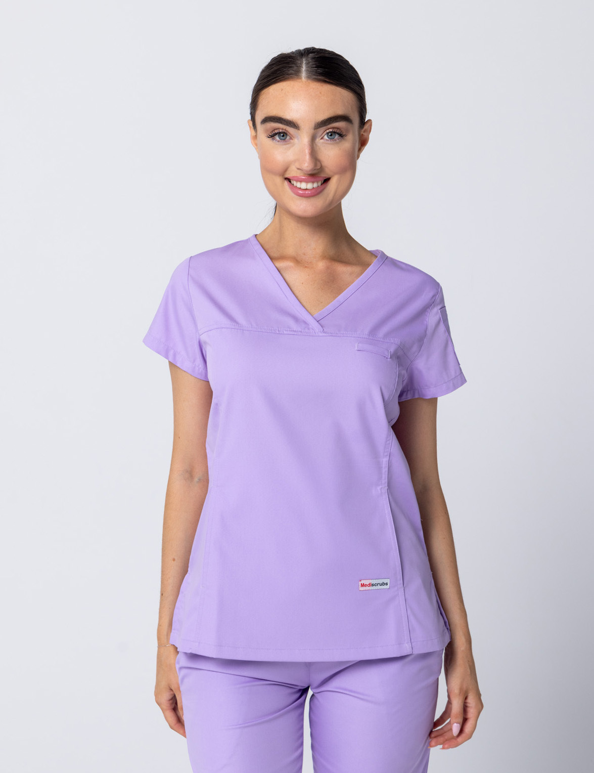 Women's Fit Solid Scrub Top - Lilac - 4X large