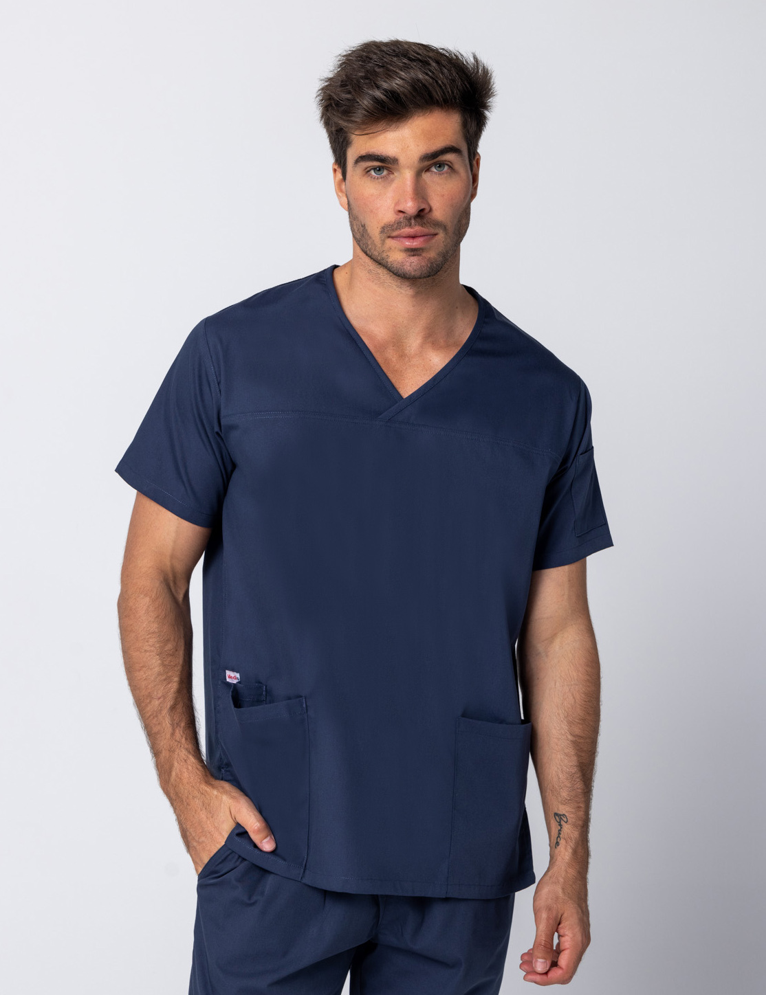 Men's Fit Solid Scrub Top - Navy - 2X Large