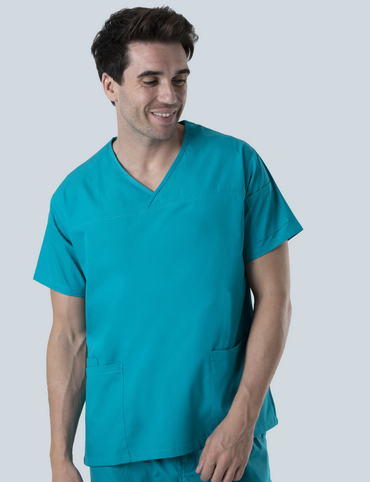 Men's Fit Solid Scrub Top - Teal - XX Small