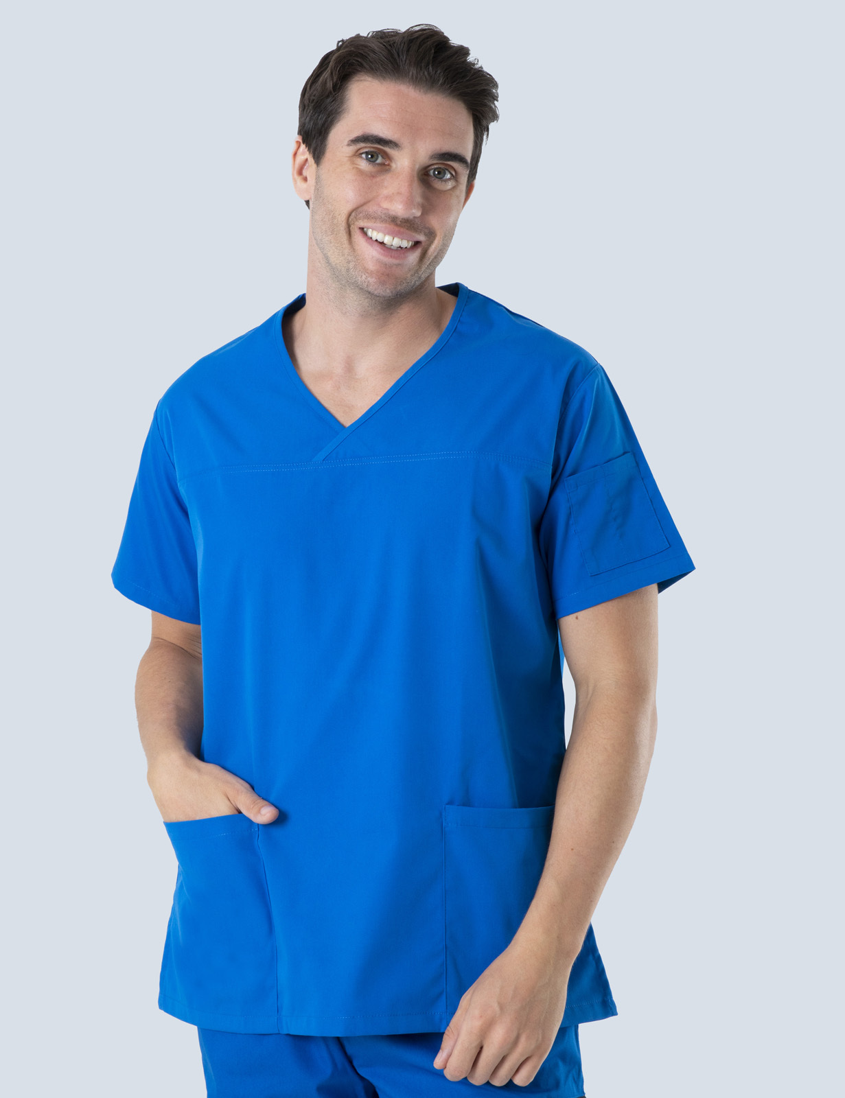 Men's Fit Solid Scrub Top - Royal - XX Small
