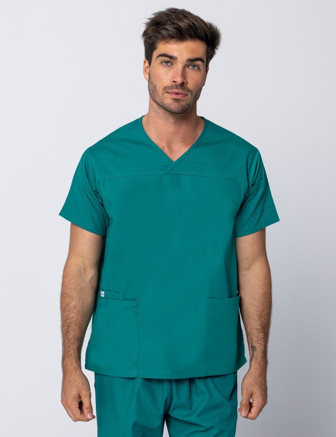 Men's Fit Solid Scrub Top - Hunter - XX Small
