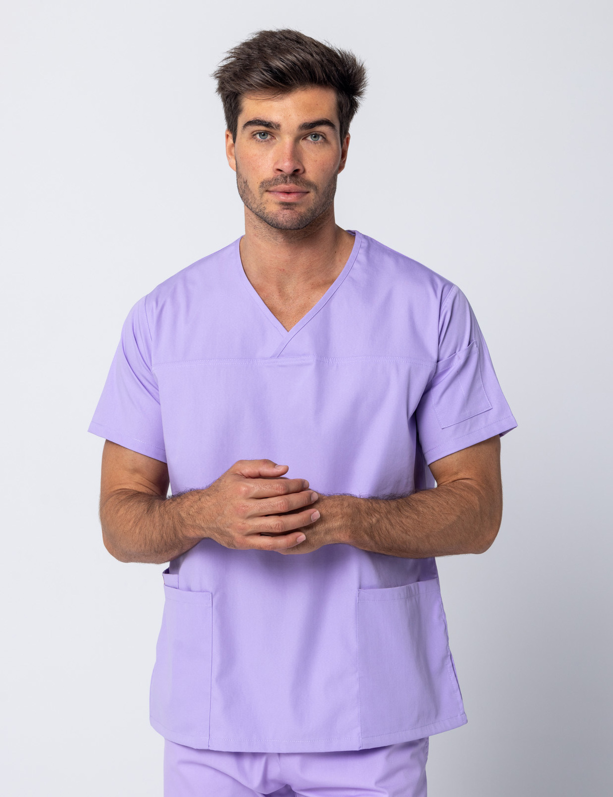 Men's Fit Solid Scrub Top - Lilac - X Large