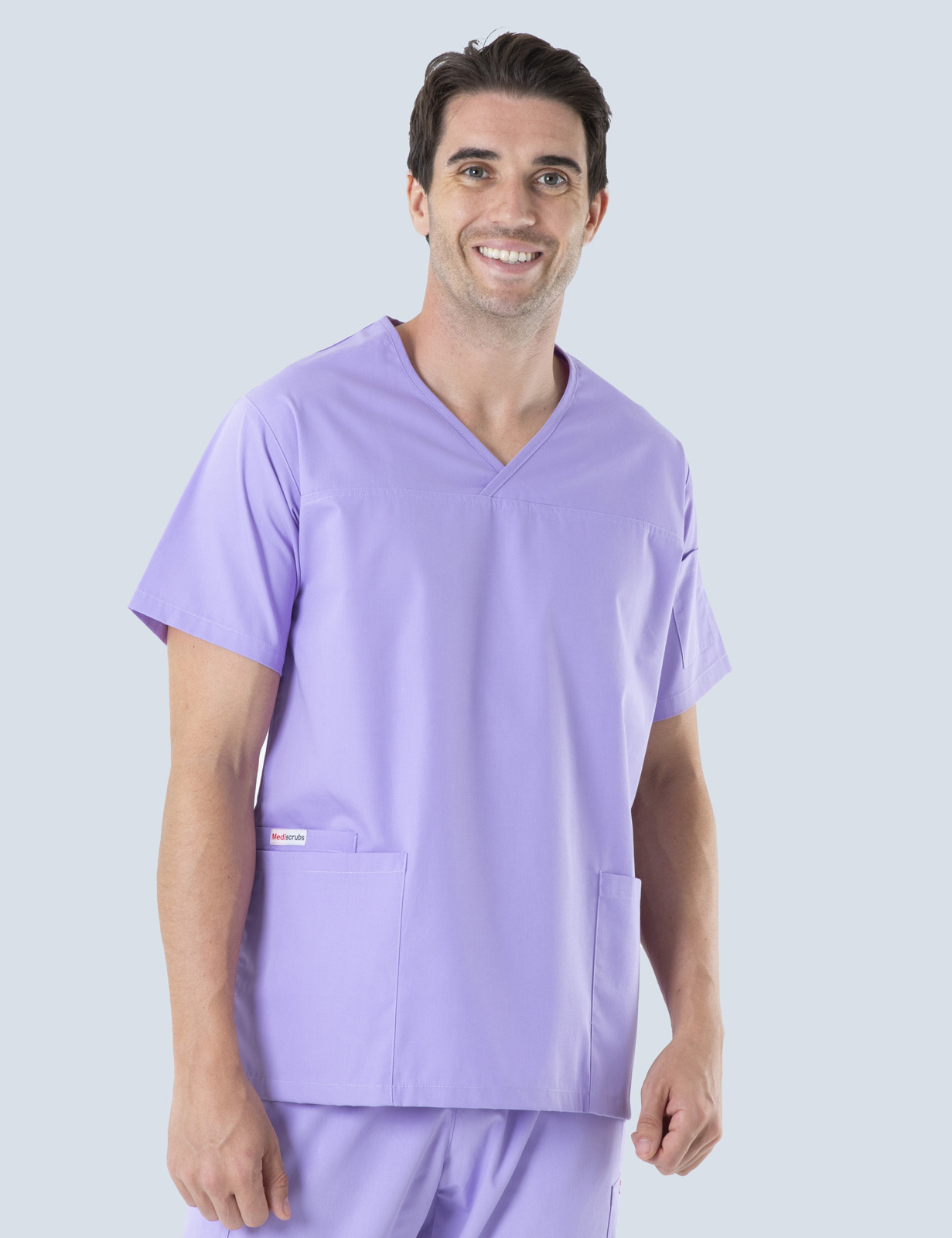 Men's Fit Solid Scrub Top - Lilac - 4X large