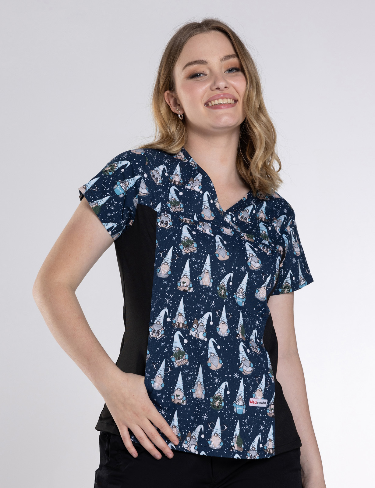 Christmas Print - Women's Fit Solid With Spandex Panel - North Pole Gnomes