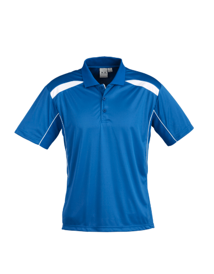 Men's United Short Sleeve Polo (Royal with White trim)