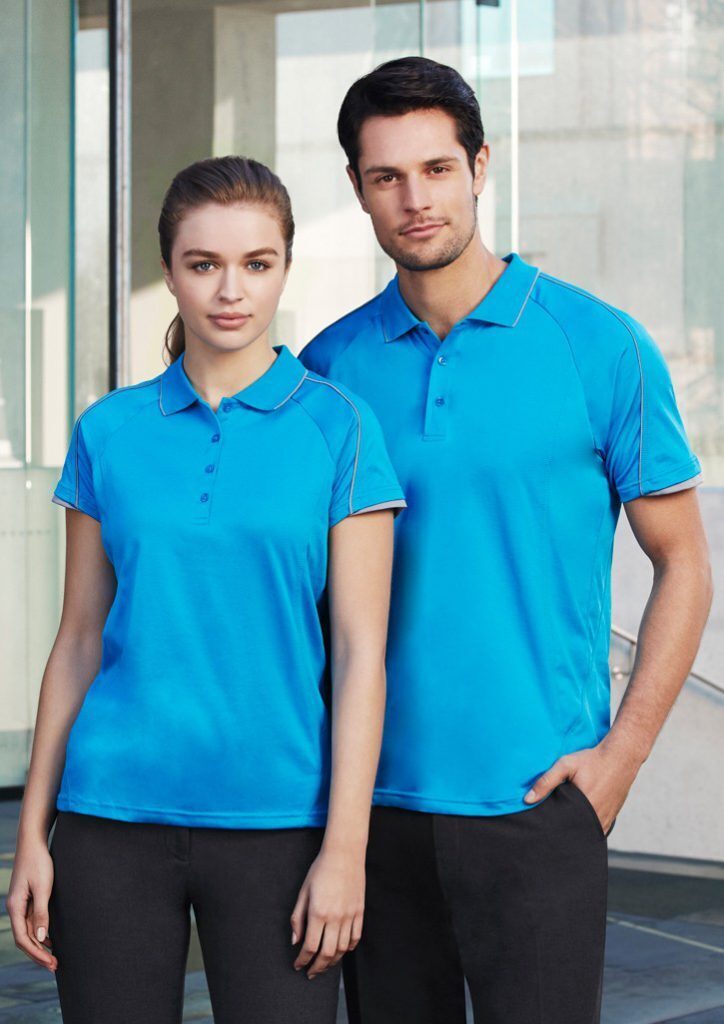 Ladies Blade Polo (Cyan with Silver trim)