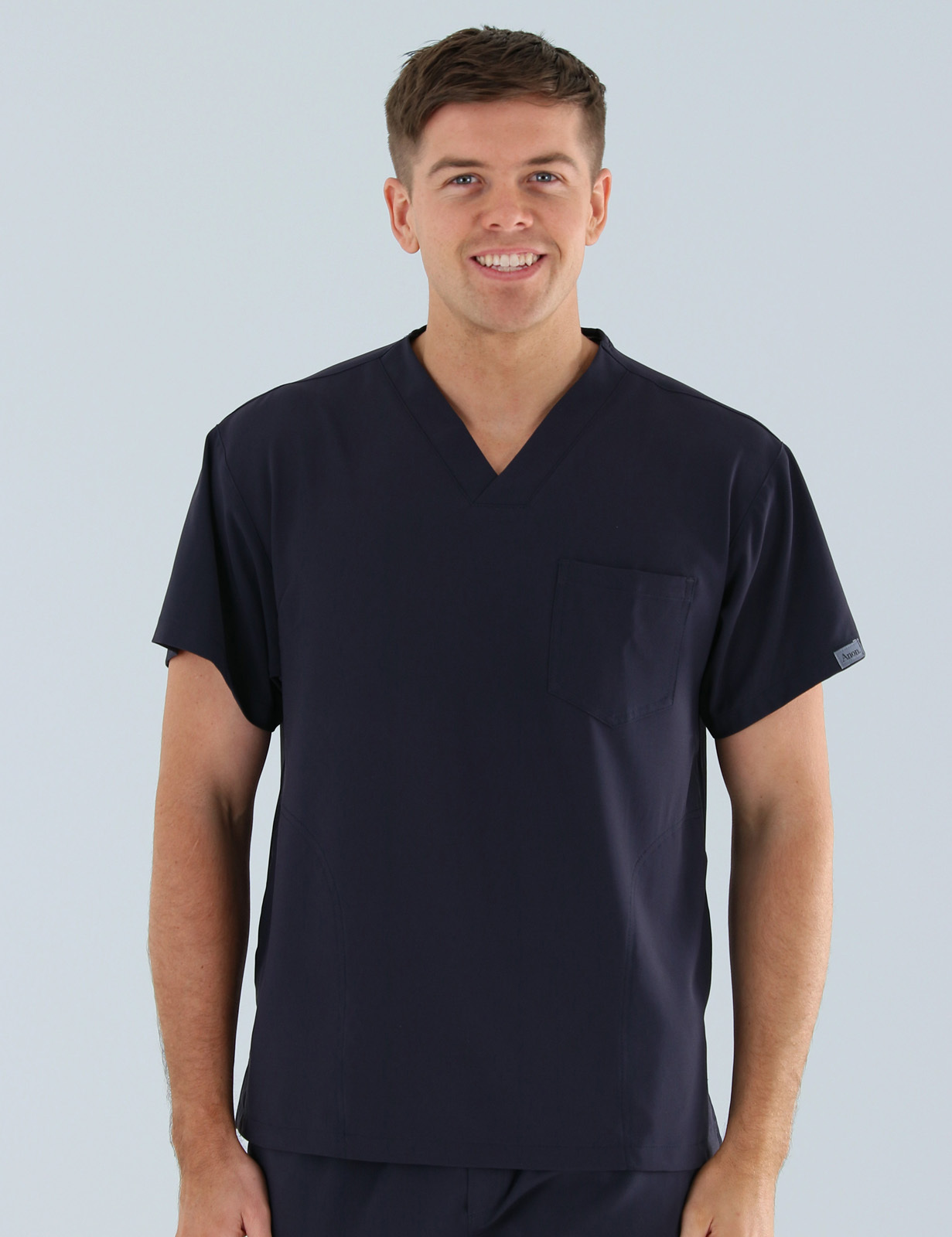 Anon Men's Scrub Top (Stealth Collection) Poly/Spandex - Charcoal Navy