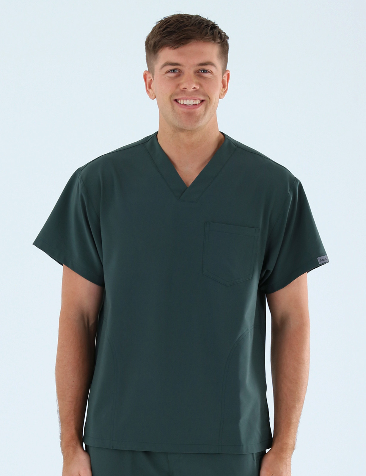 Anon Men's Scrub Top (Stealth Collection) Poly/Spandex - Forest Green