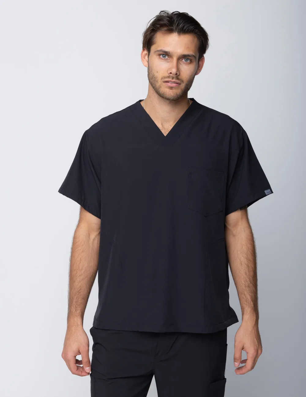 Anon Men's Scrub Top (Stealth Collection) Poly/Spandex - Tuxedo Black